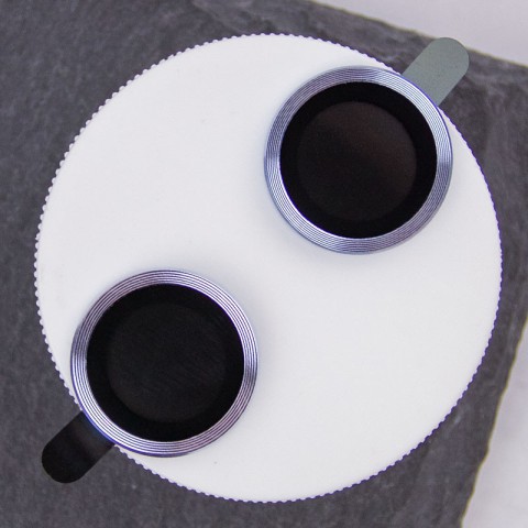 Захисне скло Metal Classic на камеру (у упак.) для Apple iPhone 15 (6.1") / 15 Plus (6.7") Блакитний / Light Blue