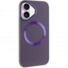 TPU чохол Bonbon Metal Style with MagSafe для Apple iPhone 16 Plus (6.7") Фіолетовий / Dark Purple