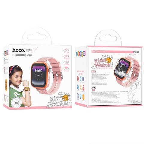 Дитячий cмарт-годинник Hoco Y101 4G with call function Pink