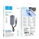 Перехідник Hoco UA37 Portable USB to RJ45 1000 Mbs (0.15m) Metal gray