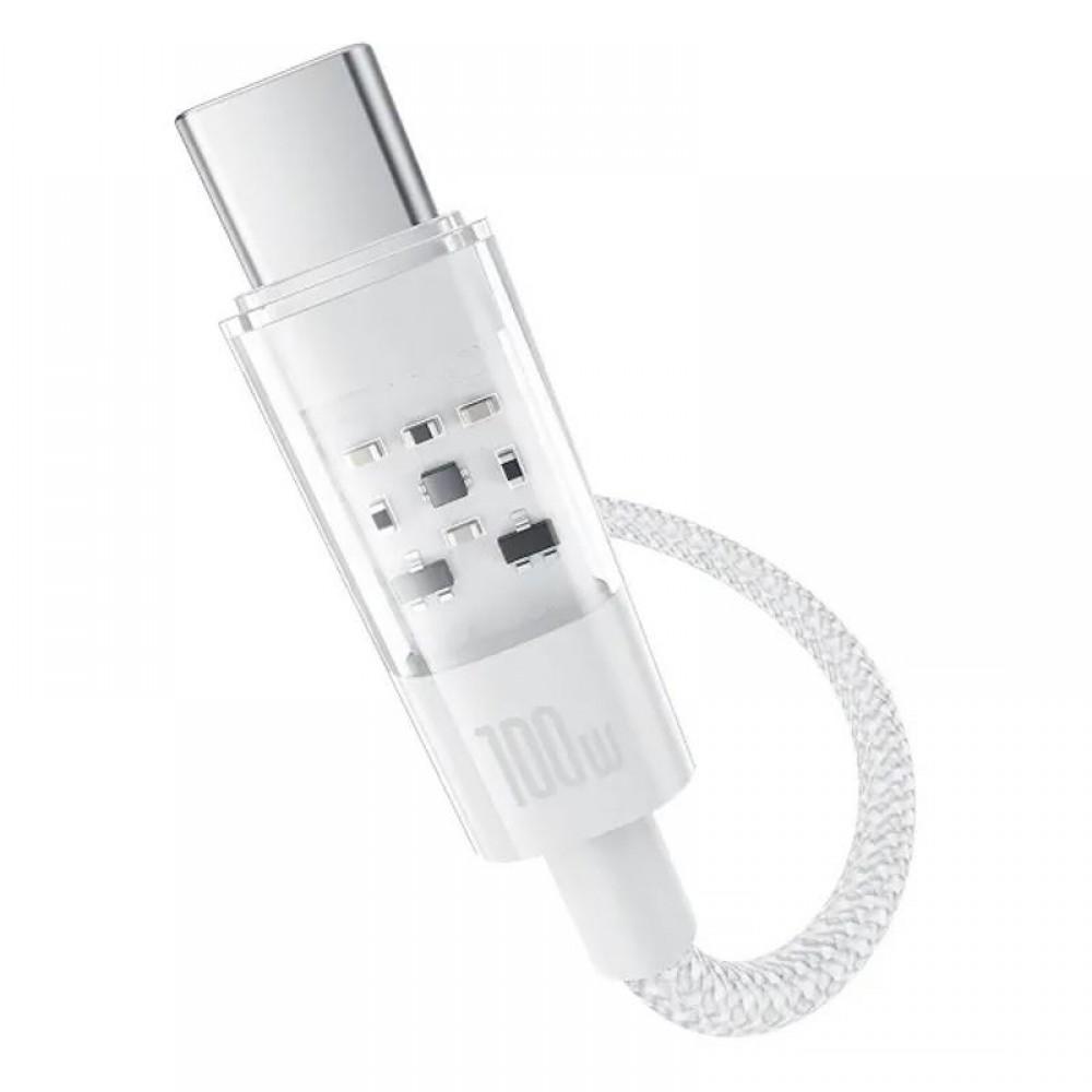 Дата кабель Baseus Gem Fast Charging Type-C to Type-C 100W (2m) (P10373000111-01) Moon White