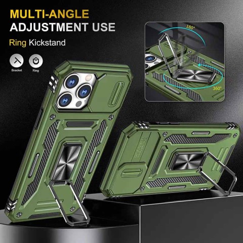 Ударостійкий чохол Camshield Army Ring для Apple iPhone 12 Pro / 12 (6.1") Оливковий / Army Green