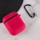 Силіконовий футляр з мікрофіброю для навушників Airpods 1/2 Червоний / Rose Red