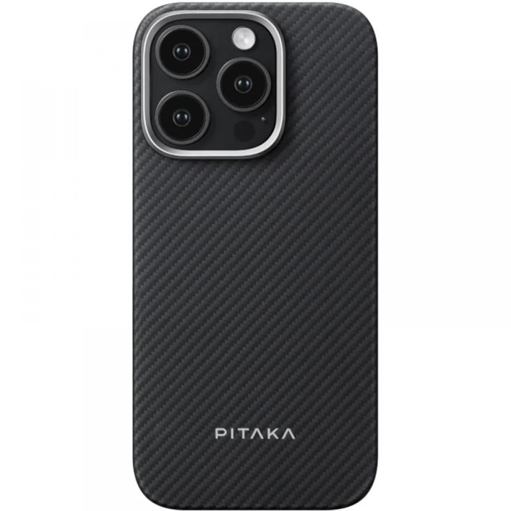 Чохол PC PITAKA with MagSafe для Apple iPhone 15 Pro (6.1") Black / Grey