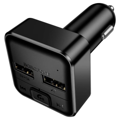 АЗП FM модулятор Borofone BC63 Selecto QC3.0 (2USB-A) Black