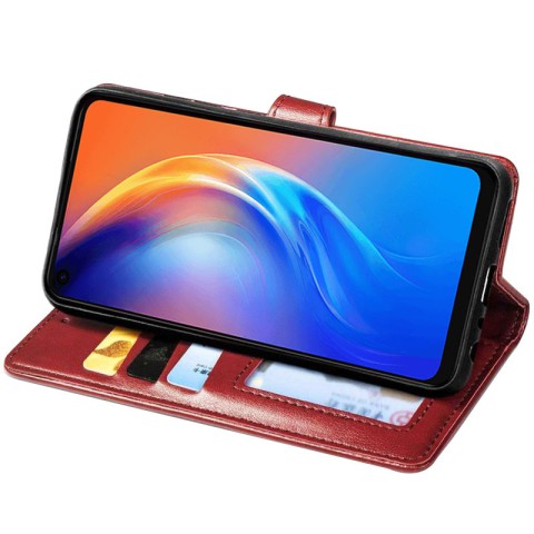 Шкіряний чохол-книжка GETMAN Gallant (PU) для TECNO Camon 16 SE Червоний