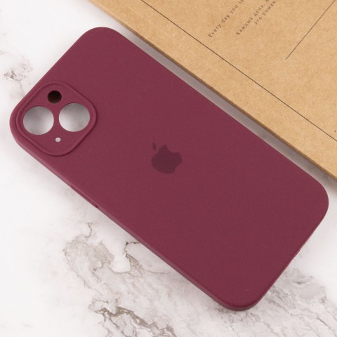 Чохол Silicone Case Full Camera Protective (AA) для Apple iPhone 15 (6.1") Бордовий / Plum