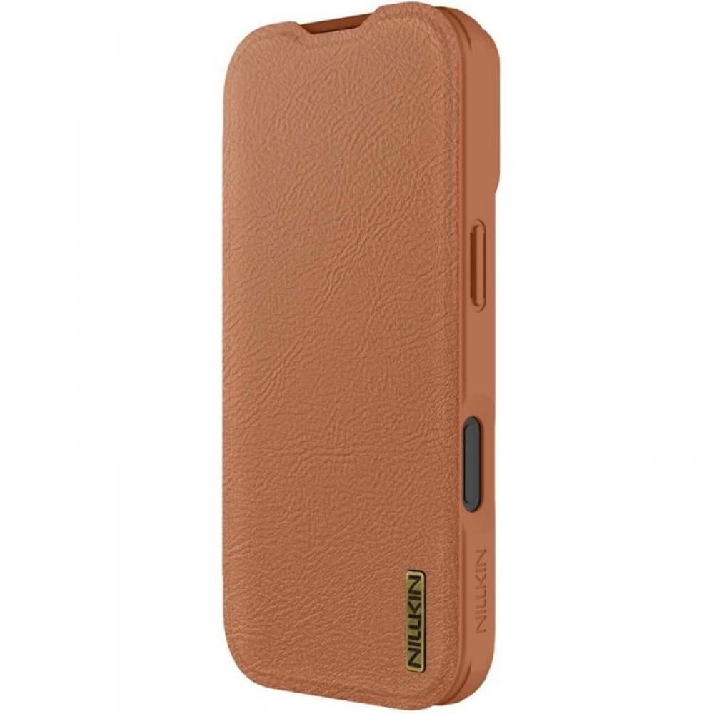 Шкіряний чохол-книжка Nillkin Qin Pro Camshield для Apple iPhone 17 (6.3") Brown