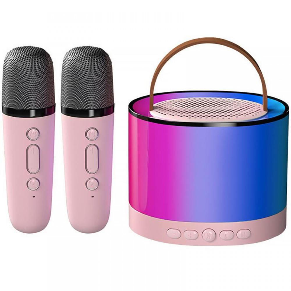 Караоке Мікрофон-колонка K52 + один мікрофон Pink