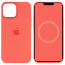 Чохол Silicone case (AAA) full with Magsafe and Animation для Apple iPhone 12 Pro Max (6.7") Помаранчевий / Pink citrus