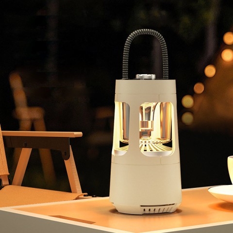 Кемпінговий ліхтар акумуляторний QD08 2in1 + Bluetooth колонка Biege