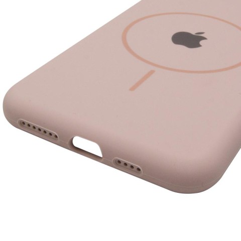 Чохол Silicone Case Full Protective (AA) with MagSafe для Apple iPhone 11 Pro Max (6.5") Рожевий / Pink Sand