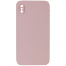 Silicone Case Square Full Camera Protective (AA) NOLOGO для Apple iPhone XS Max (6.5") Рожевий / Pink Sand