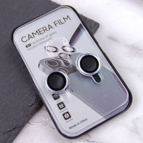 Захисне скло Metal Classic на камеру (у упак.) для Apple iPhone 15 (6.1") / 15 Plus (6.7") Блакитний / Light Blue