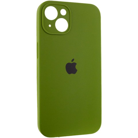 Чохол Silicone Case Full Camera Protective (AA) для Apple iPhone 13 (6.1") Зелений / Dark Olive
