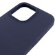 Чохол Silicone Case (AA) Logo with MagSafe для Apple iPhone 14 Pro Max (6.7") Темно-синій / Midnight blue