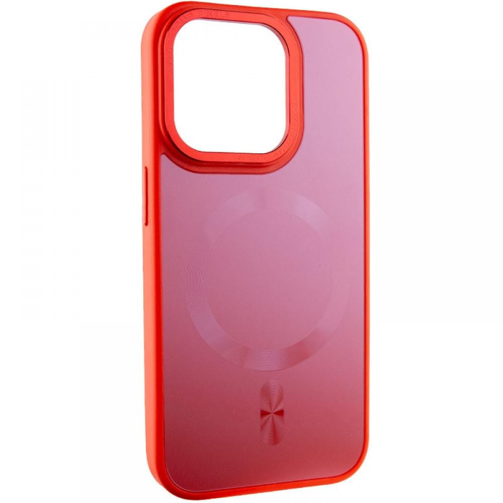 Чохол TPU+Glass Sapphire Midnight Open Camera with MagSafe для Apple iPhone 15 Pro (6.1") Червоний / Red
