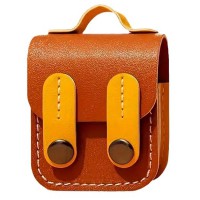 Шкіряний футляр Briefcase для навушників AirPods 1/2 Brown / Yellow