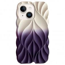 TPU чохол Leaf для Apple iPhone 15 (6.1") White / Purple