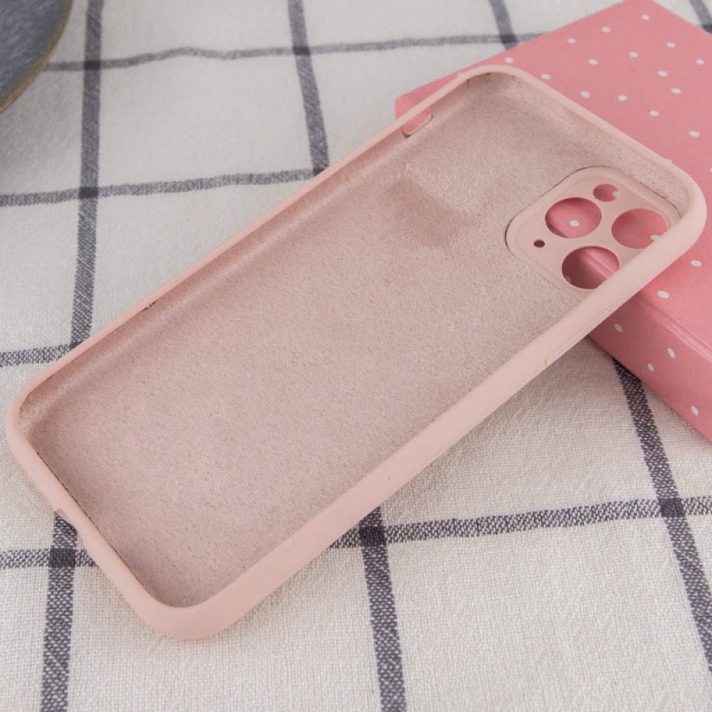 Чохол Silicone Case Full Camera Protective (AA) NO LOGO для Apple iPhone 12 Pro Max (6.7") Рожевий / Pink Sand
