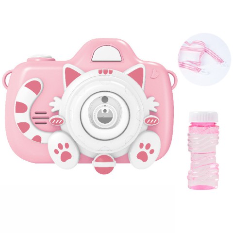 Фотокамера-генератор мильних бульбашок 1001 Kitty Children's camera Pink