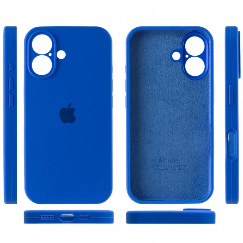 Чохол Silicone Case Full Camera Protective (AA) для Apple iPhone 16 (6.1") Синій / Capri Blue