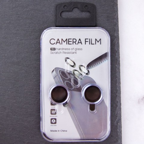 Захисне скло Metal Classic на камеру (у упак.) для Apple iPhone 15 (6.1") / 15 Plus (6.7") Блакитний / Light Blue