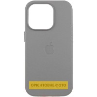 Шкіряний чохол Leather Case (AAA) with MagSafe and Animation для Apple iPhone 16 Plus (6.7") Light Gray