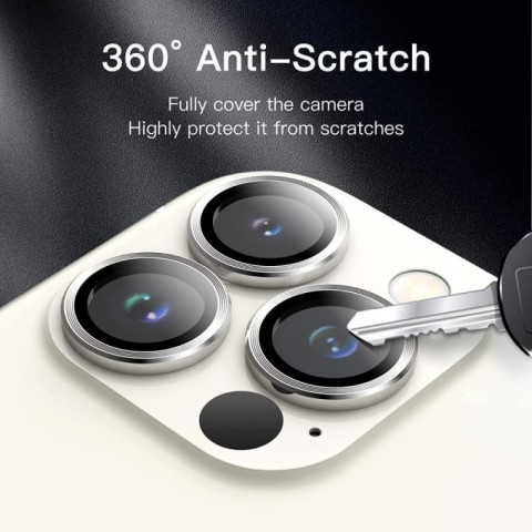 Захисне скло Metal Classic на камеру (у упак.) для Apple iPhone 14 Pro (6.1") / 14 Pro Max (6.7") Срібний / Silver