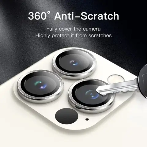 Захисне скло Metal Classic на камеру (у упак.) для Apple iPhone 14 Pro (6.1") / 14 Pro Max (6.7") Срібний / Silver