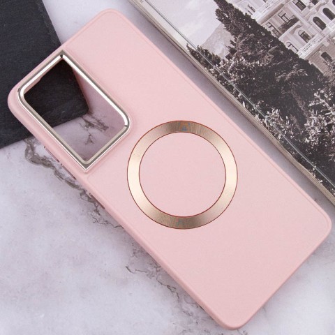 TPU чохол Bonbon Metal Style with MagSafe для Samsung Galaxy S24 Ultra Рожевий / Light Pink