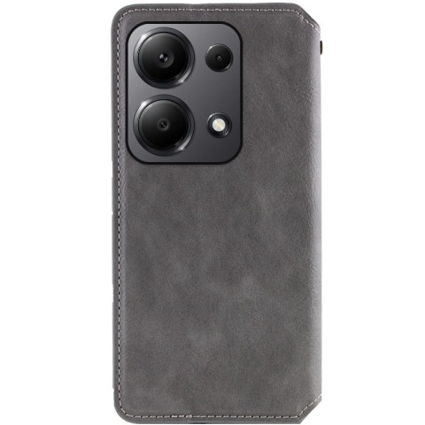 Шкіряний чохол-книжка GETMAN Cubic (PU) для Xiaomi Redmi Note 13 Pro 4G / Poco M6 Pro 4G Сірий
