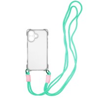 Чохол TPU CrossBody with straps для Apple iPhone 16 Plus (6.7") Transparent