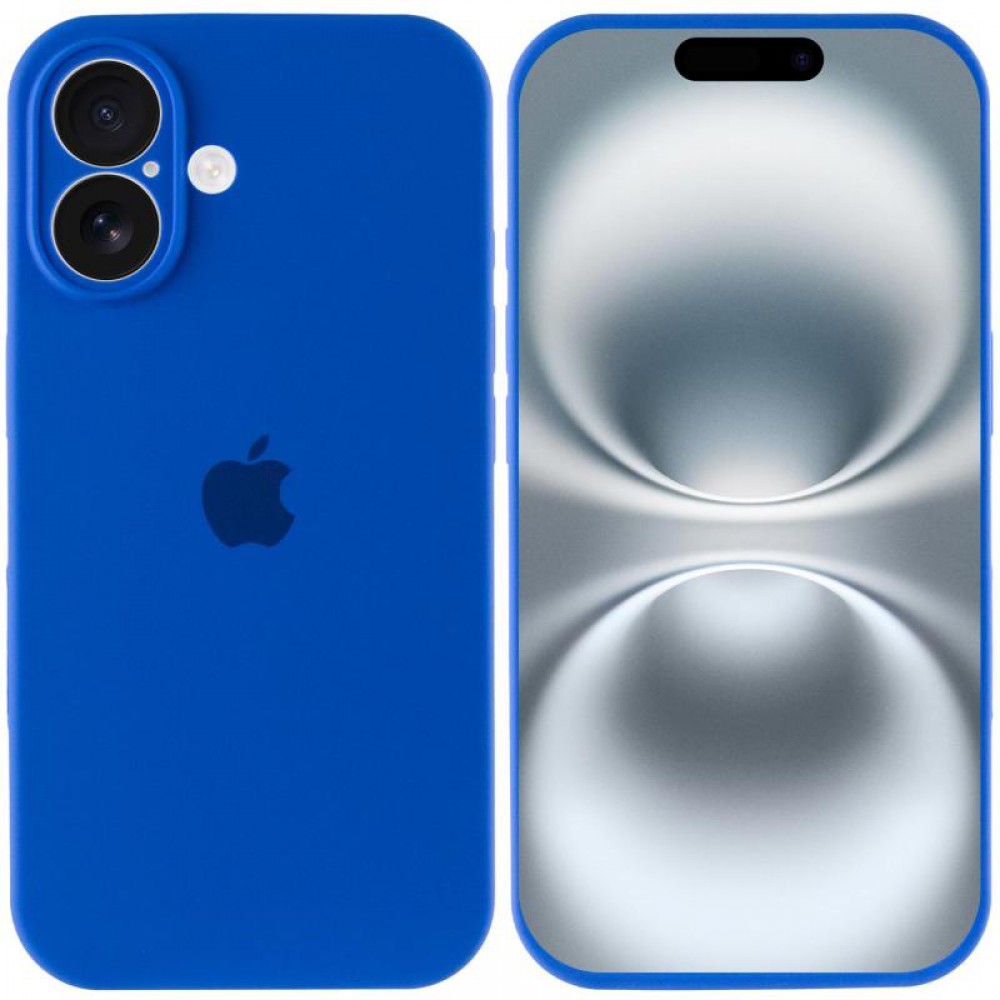 Чохол Silicone Case Full Camera Protective (AA) для Apple iPhone 16 (6.1") Синій / Capri Blue