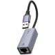 Перехідник Hoco UA37 Portable USB to RJ45 1000 Mbs (0.15m) Metal gray