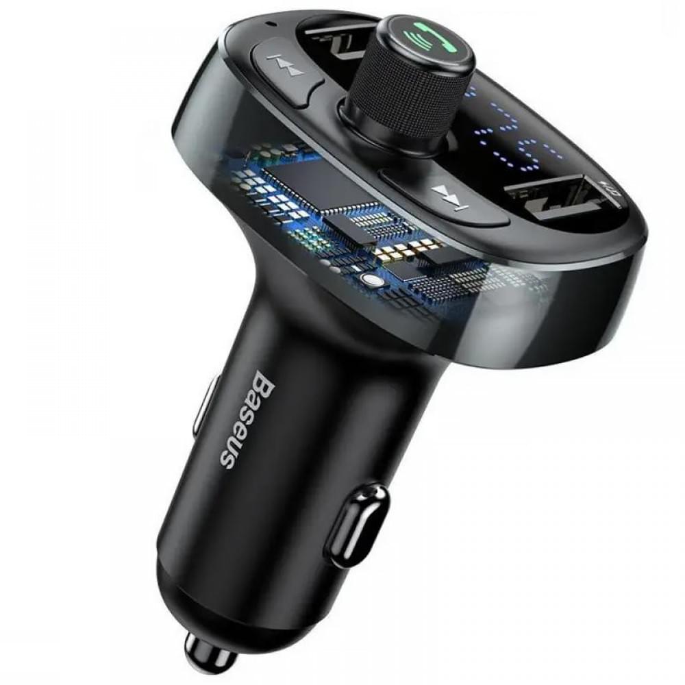 АЗП FM модулятор Baseus S-09 Overseas Edition 3.4A (2USB-A) (CCMT000301) Black