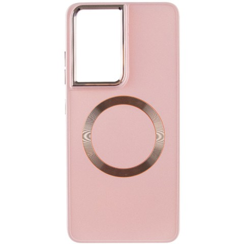 TPU чохол Bonbon Metal Style with MagSafe для Samsung Galaxy S24 Ultra Рожевий / Light Pink