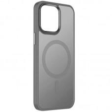 TPU+PC чохол Metal Buttons with MagSafe Colorful для Apple iPhone 15 (6.1") Сірий