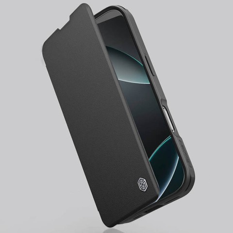 Шкіряний чохол-книжка Nillkin Qin Prop Plain Camshield для Apple iPhone 16 Pro (6.3") Classic Black