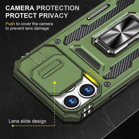 Ударостійкий чохол Camshield Army Ring для Apple iPhone 12 Pro / 12 (6.1") Оливковий / Army Green