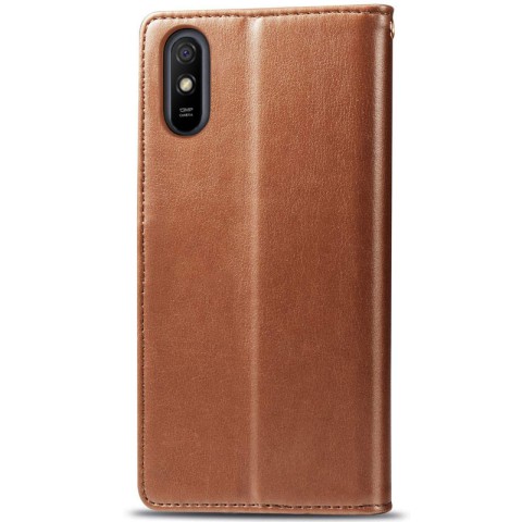 Шкіряний чохол-книжка GETMAN Gallant (PU) для Xiaomi Redmi 9A Коричневий