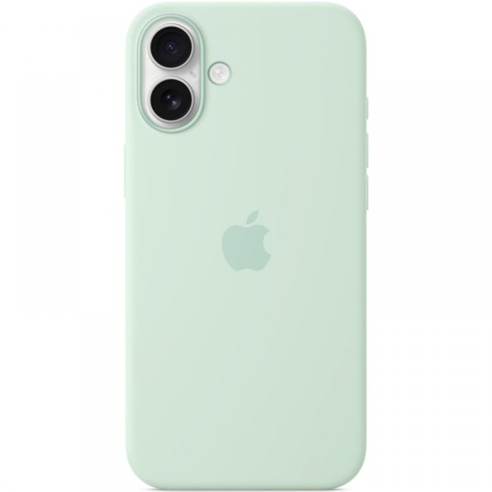Чохол Silicone case (AAA) with Magsafe and Animation (button) для Apple iPhone 16 Plus (6.7") Aquamarine