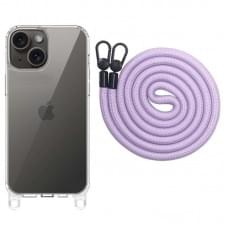 Чехол TPU Transparent with Straps для Apple iPhone 15 (6.1")