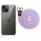 Чохол TPU Transparent with Straps для Apple iPhone 15 (6.1") Light Purple