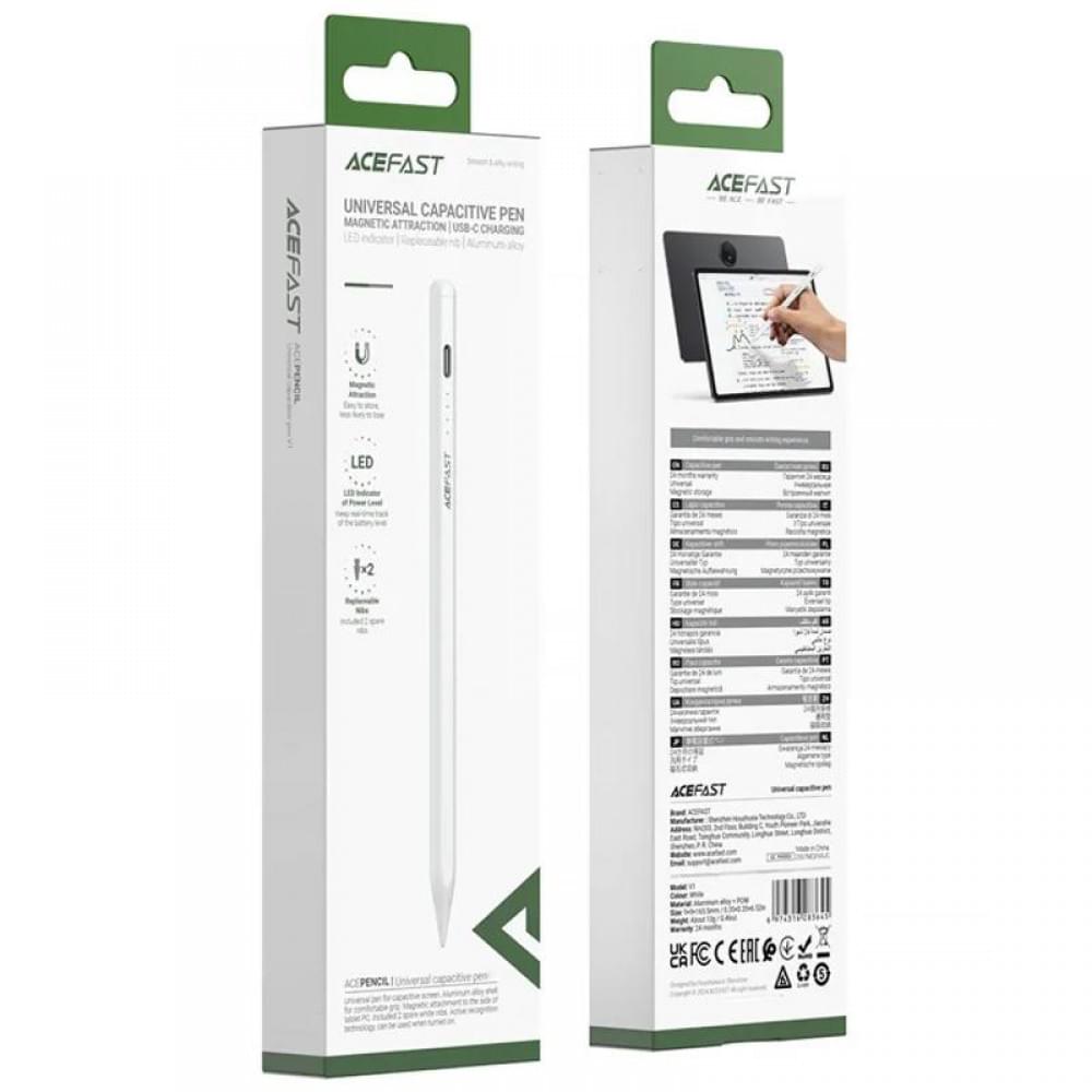 Стилус Acefast V2 Universal Capacitive Pen for iPad White
