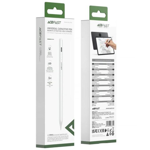 Стилус Acefast V2 Universal Capacitive Pen for iPad White