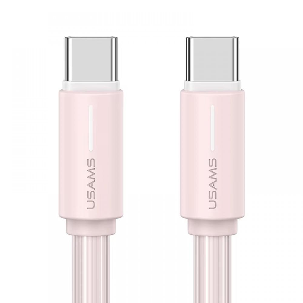 Дата кабель Usams US-SJ734 Bicolor Charging YR Ser. Type-C to Type-C 60W (1m) Pink