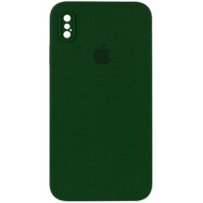 Чохол Silicone Case Square Full Camera Protective (AA) для Apple iPhone XS Max (6.5") Зелений / Army green