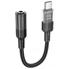 Перехідник Aux Hoco LS37 Spirit transparent external sound card Type-C to 3.5mm Black Перехідник Aux Hoco LS37 Spirit transparent external sound card Type-C to 3.5mm Black