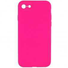 Silicone Case Square Full Camera Protective (AA) NOLOGO для Apple iPhone 7 / 8 / SE (2020) (4.7") Рожевий / Barbie pink